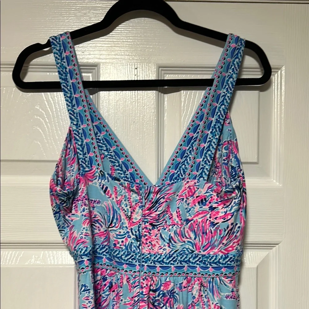 Lilly Pulitzer Blue and Pink Floral Maxi Dress-NWT - Picture 4 of 12